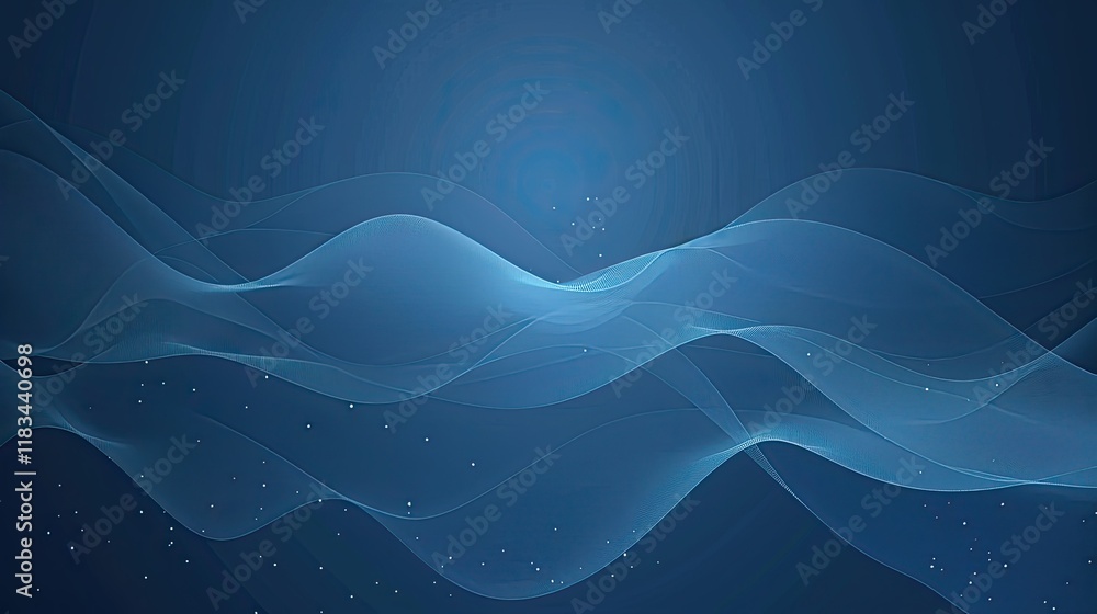 Aufkleber very calm and relaxing abstract dark to light blue gradient background with one curve
