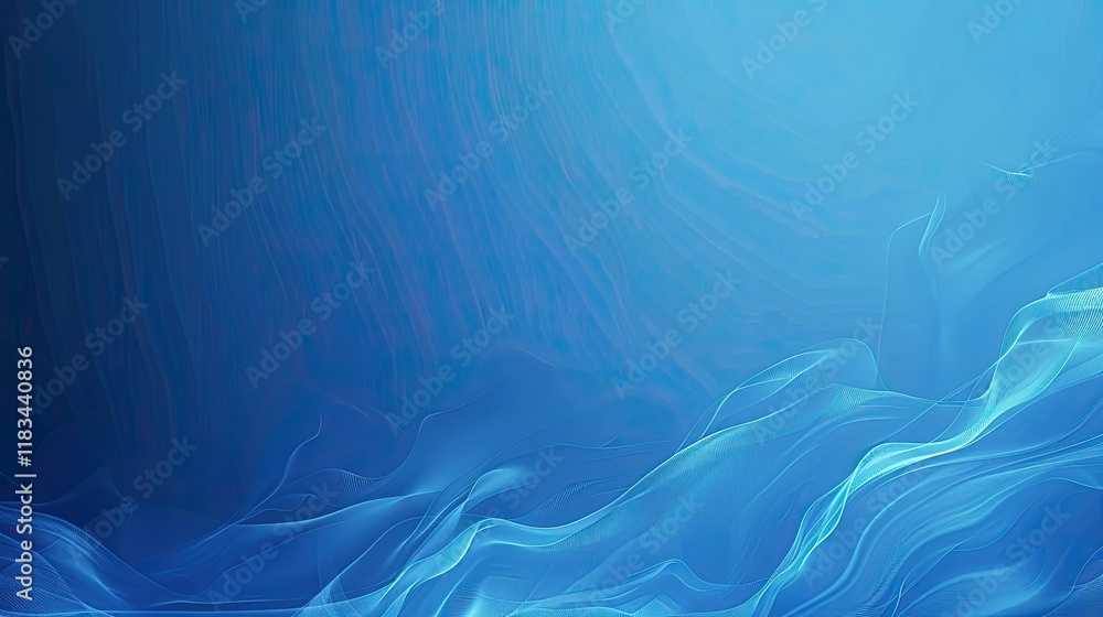 Aufkleber very calm and relaxing abstract dark to light blue gradient background with one curve