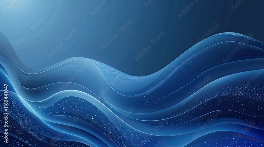 Aufkleber very calm and relaxing abstract dark to light blue gradient background with one curve