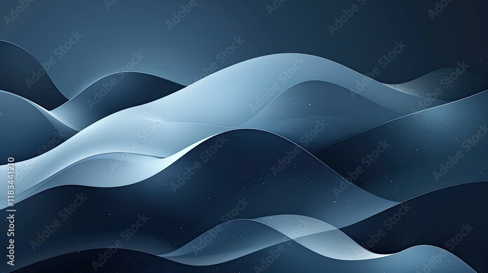 Aufkleber very calm and relaxing abstract dark to light blue gradient background with one curve