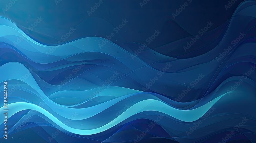 Aufkleber very calm and relaxing abstract dark to light blue gradient background with one curve