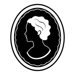 cameo silhouette vector icon isolated on white background