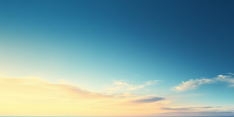 Fototapeta premium A gentle gradient sky that transitions softly between hues of blue and yellow creates a serene backdrop perfect for various artistic or design purposes.
