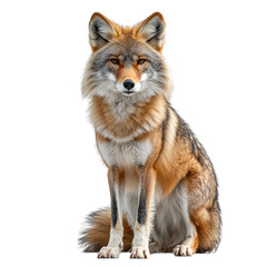Obraz premium A realistic illustration of a sitting coyote with detailed fur.