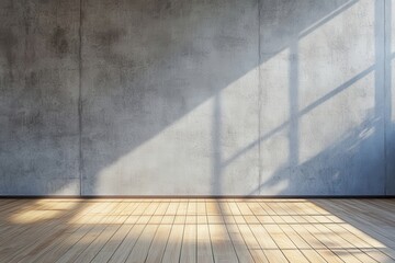 Sunlit Concrete Wall Room Interior Mockup