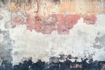 Obraz premium Weathered stucco wall texture, peeling paint, outdoors, background design