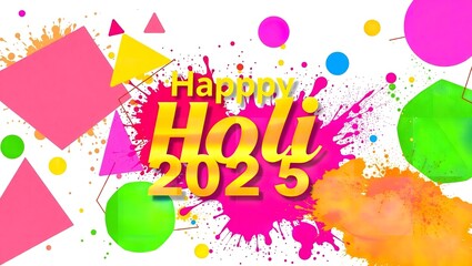 Happy Holi 2025! Colorful Festival Celebration Design