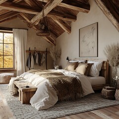 Peaceful bedroom decor with plush bedding and ample daylight exposure