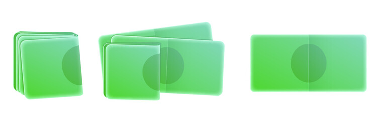 illustration Green banknote Currency set 2