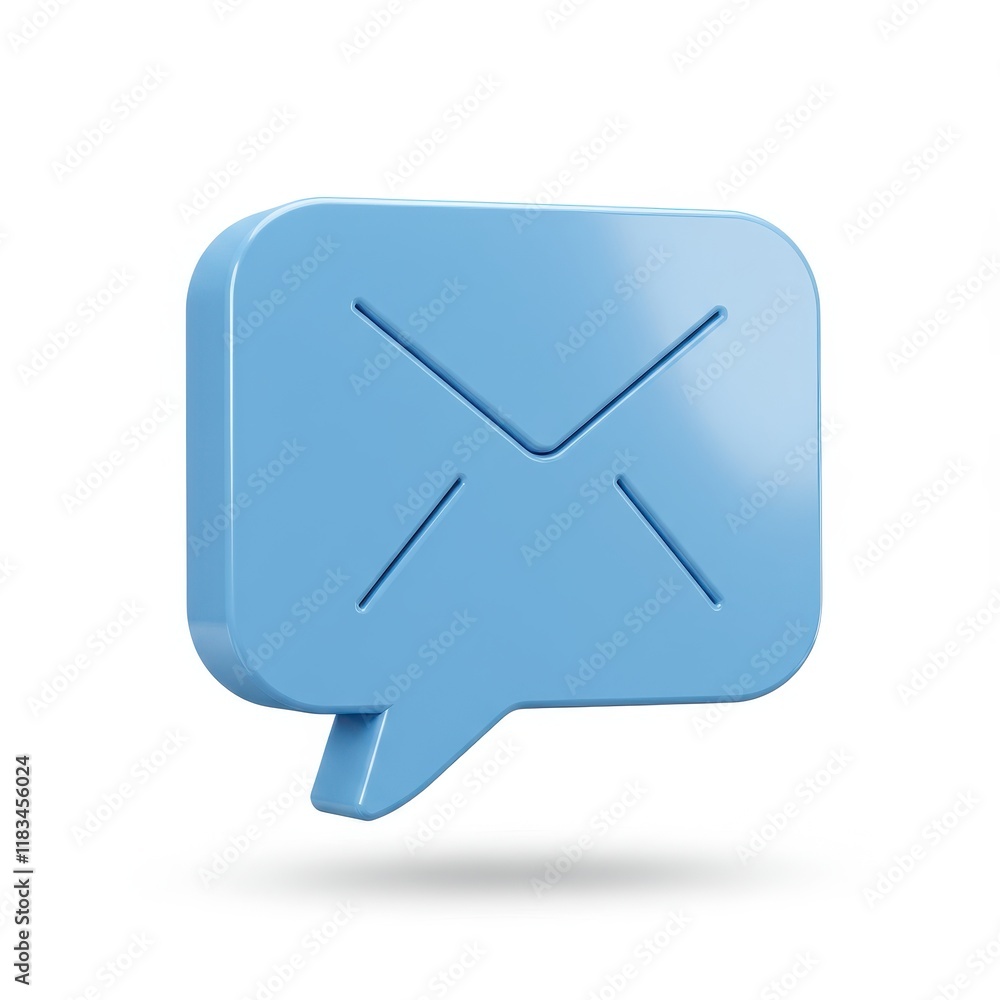 Poster message 3d icon isolated on white background