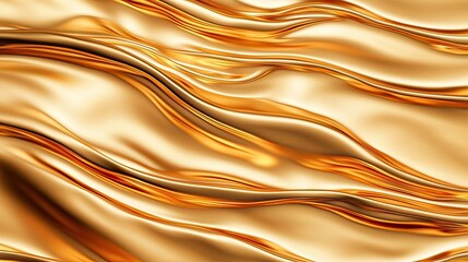 Obraz premium Gold abstract background idea. Beautiful golden fabric texture with elegant wavy patterns and smooth lighting.