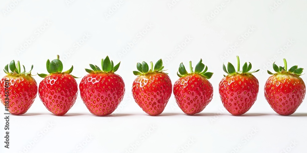 Aufkleber strawberries displayed on a white background, showcasing the vibrant red color and fresh appearance.