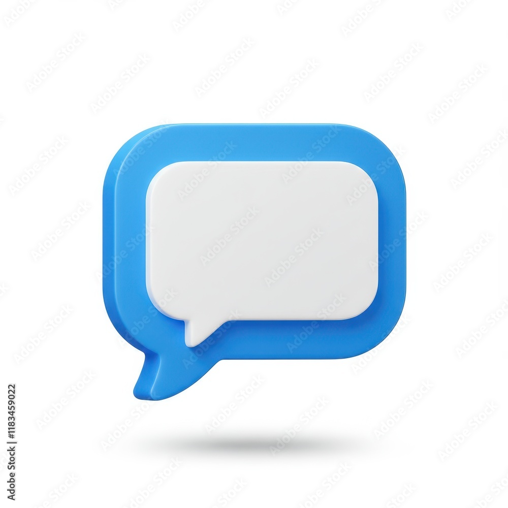 Poster 3d chat bubble icon with isolated on white background