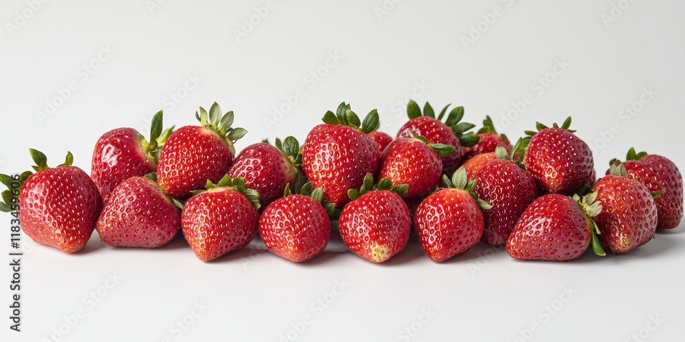 Aufkleber strawberries displayed on a white background, showcasing the vibrant red color and fresh appearance.