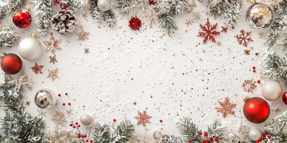 Poster christmas and new year evening background for a panoramic greeting card features decorations and sno
