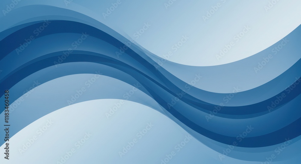 Fototapete a modern abstract design with smooth blue waves and gradient tones, abstract, smooth, transparent, b
