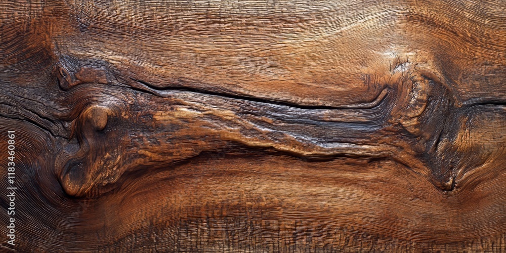 Wall mural Close up view showcasing the texture of old wood board, highlighting the unique and intricate details of the wood board s surface, perfect for conveying rustic charm and natural beauty.