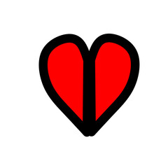 illustration of a broken red heart