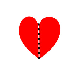 illustration of a broken red heart