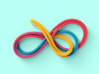 colorful infinity symbol flat-icon made of cords