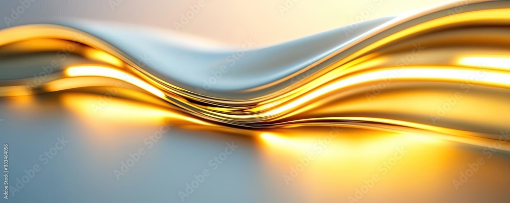 Poster gold abstract background idea. a vibrant abstract wave of golden light reflecting smooth textures an