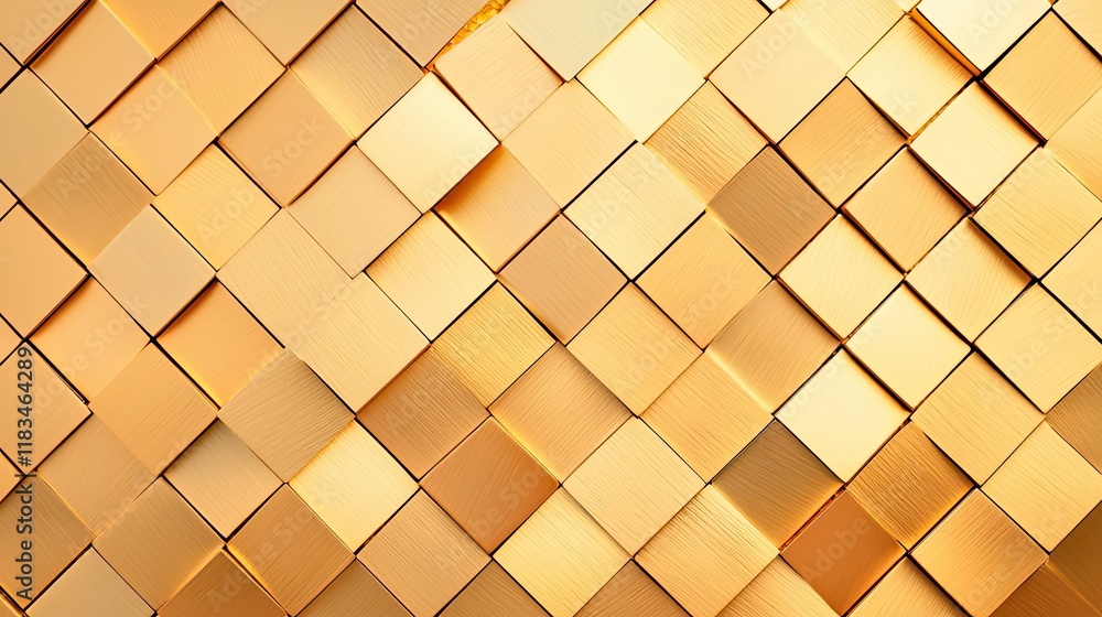 Poster gold abstract background idea. golden geometric pattern of interlocking squares for creative design 