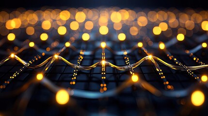 Gold abstract background idea. Innovative light patterns creating a mesmerizing abstract technology background.