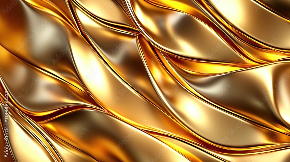 Aufkleber gold abstract background idea. shimmering gold fabric waves creating a luxurious and elegant backgro