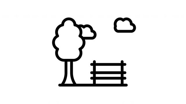 icon line motion graphic park