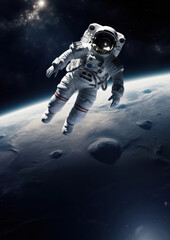 Fototapeta premium Spacewalk astronomy satellite exploration.