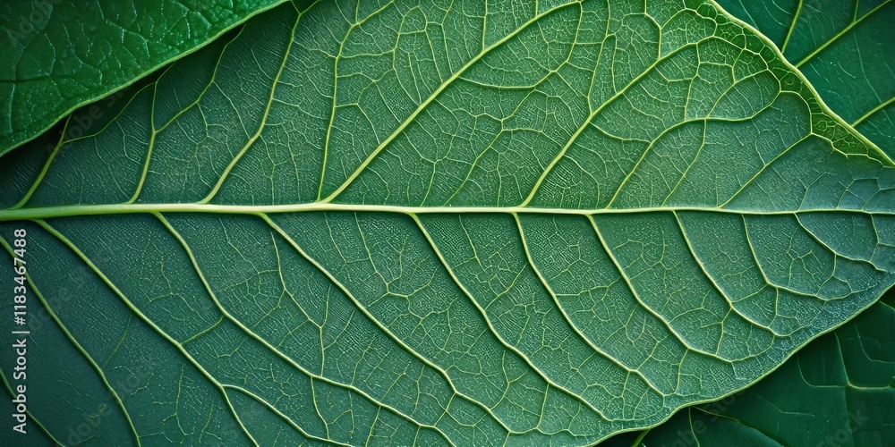 Poster macro close up showcasing a green leaf background texture, emphasizing the beauty of nature ecology.