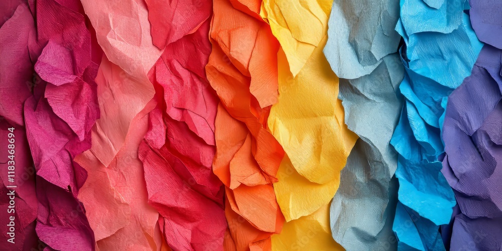 Poster Lively and bright, the texture of this craft paper made from natural materials showcases a striking array of colors, creating a visually appealing design.
