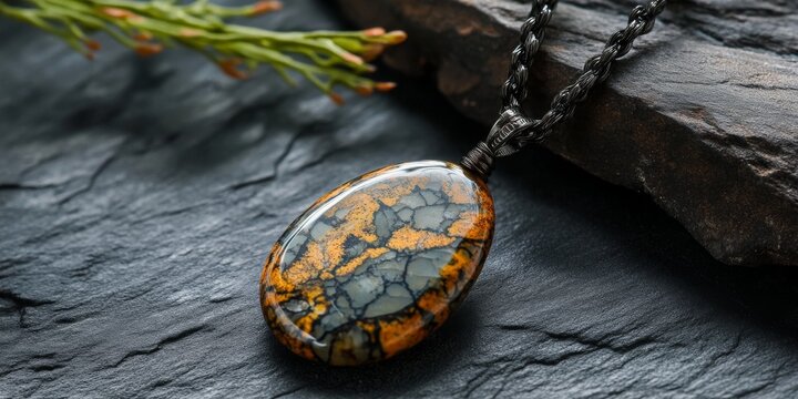 Handcrafted stone necklace featuring jasper unakit, showcasing the unique beauty of jasper unakit in a stylish design. This stone necklace highlights the charm of jasper unakit artistry.