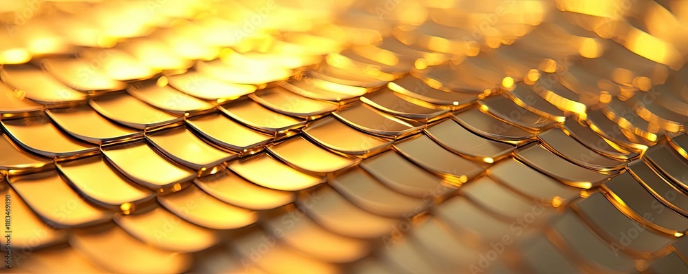 Poster gold abstract background idea. close-up of shimmering golden scales showcasing intricate patterns an