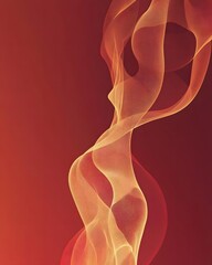 Naklejka premium Abstract swirling smoke patterns on a warm gradient background.