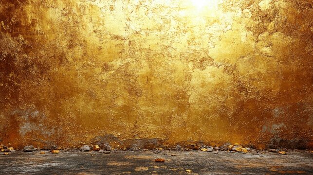 A detailed gold texture with faint streaks and polished finish, offering a rich, glamorous feel for premium design elements.