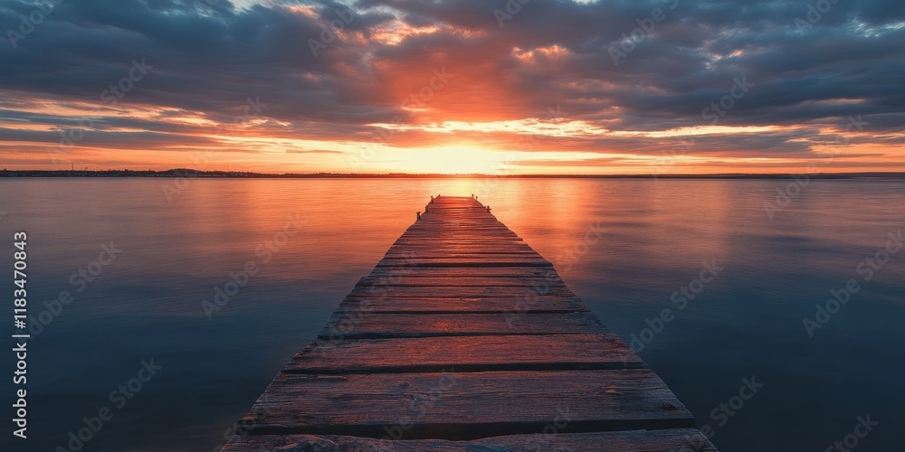 Aufkleber captured a stunning long exposure sunset image at an old fishermen jetty. this long exposure sunset 