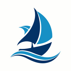Stylish sailboat logo graphic, perfect for nautical themed designs.