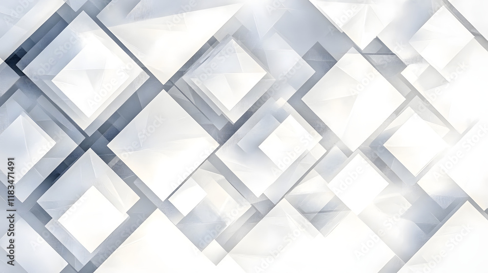 Aufkleber abstract white background with texture pattern, layered geometric triangle shapes, white and grey gl