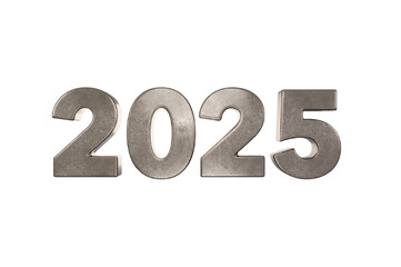 3D Illustration, font 2025 background new year , Surface or metallic