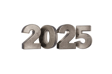 3D Illustration, font 2025 background new year , Surface or metallic