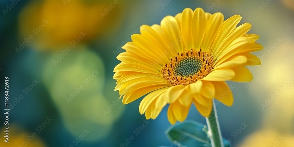 Aufkleber close up of a vibrant yellow flower serves as a stunning background for presentations, highlighting 