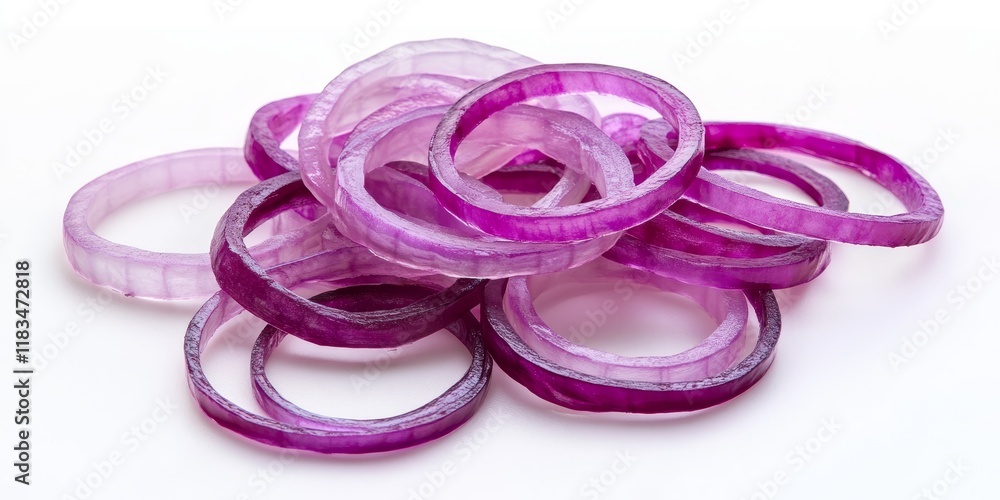 Poster sliced red onion rings showcase the vibrant color and texture of fresh onions. these sliced red onio