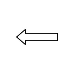 Arrow left icon Isolated flat vector in outline
