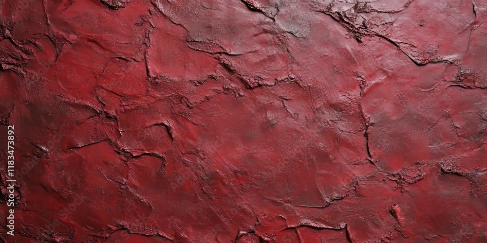 Poster textured red plastered wall background, showcasing the unique characteristics of red plastered wall 