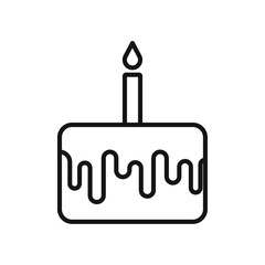 Birthday cake icon Isolated flat vector in outline