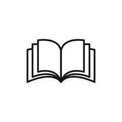 Book open icon Isolated flat vector in outline