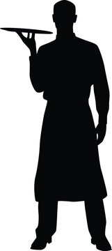 recommend clip art: Waitress full body silhouette illustration