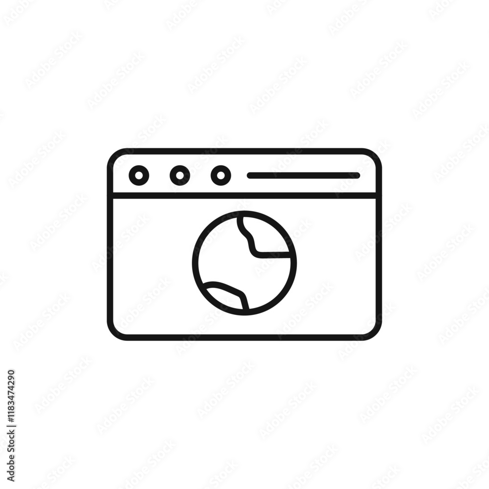 Poster browser icon isolated flat vector in outline