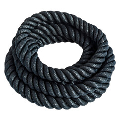 Photography of Thick Black Battle Ropes on Clean White Background